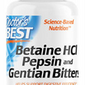 Doctor's Best Betaine HCI Pepsin & Gentian Bitters, Digestive Enzymes for...