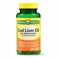 Spring Valley Cod Liver Oil Plus Vitamin A & D Softgels, 100 Count..+