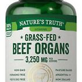 Grass Fed Beef Organs Capsules | 120 Count | 3250mg Complex of Liver, Heart,
