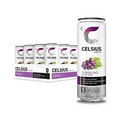 CELSIUS Sparkling Grape Rush Fitness Drink Zero Sugar 12 Ounces 200 mg Caffeine