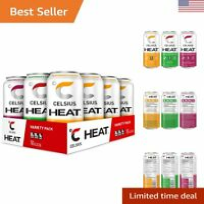 HEAT Energy Drink - Pre-Workout Thermogenic, Zero Sugar - 16oz. Can, 12 Pack