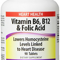 Webber Naturals Vitamin B6, B12 and Folic Acid Tablets, 90 Count