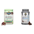 Garden of Life, Powder Protein Greens Chocolate Organic, 22 Ounce & Organic Vegan Sport Protein Powder, Chocolate - Probiotics, BCAAs, 30g