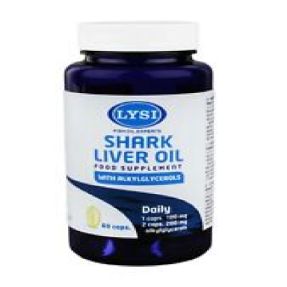 Lysi SHARK LIVER OIL Alkylglycerol Antoxidant From Iceland 60 Capsules