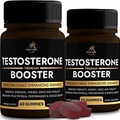 (2 Bottles) Testosterone Booster Gummies | Superior 8-in-1 Complex (120 Count)