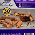 Atkins Endulge Chocolate Break Bars Peanut Butter Cups, 30 Count