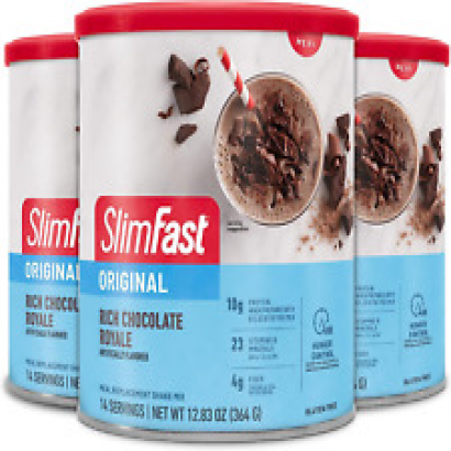 3Pack SlimFast Meal Replacement Powder-Original Rich Chocolate Royale WeightLoss