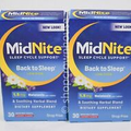 2 MidNite Sleep Support low dose 1.5mg Melatonin +Herbs 30 tablet Cherry 01/2025