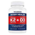 Weider 90 Artery Health with Vitamin K2 Plus D3 Veggie Caps - NEW FRESH