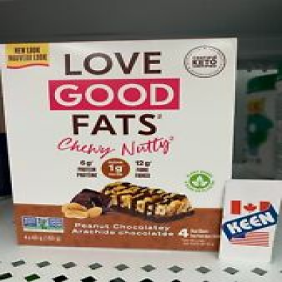 Love Good Fats Chewy-Nutty peanut chocolatey bar 4x40g, Exp:2024OC