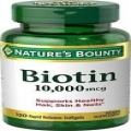 Nature's Bounty Biotin Vitamin Supplement Rapid Release Softgels 10000mcg 120 Ct