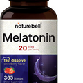 NatureBell Melatonin 20mg, 365 Chewable Lozenges, High Potency Non-GMO No Gluten