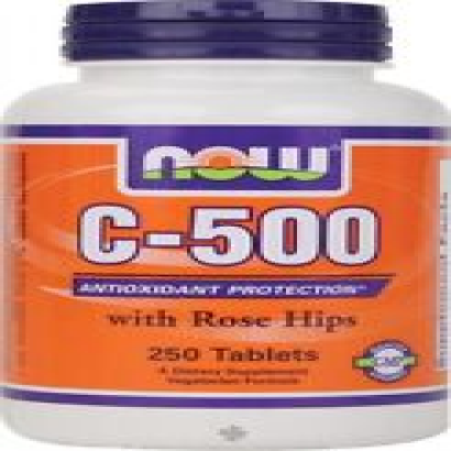 NOW FOODS Vitamin C-500 Antioxidant Protection With Rose Hips 250 Tablets 11/24