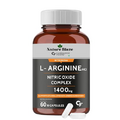 Nature Blaze Pure L-Arginine Nitric Oxide Complex 1400mg Supplement Per Serving, Extra Strength Veg Capsules 60 Pack of 1