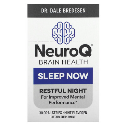 LifeSeasons, NeuroQ Brain Health, Sleep Now, Mint, 30 Oral Strips