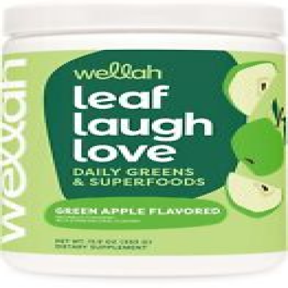 Wellah Leaf, Laugh, Love Daily Greens & Superfoods Powder (Green Apple) 30 Serv.