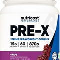 Nutricost Pre-X Xtreme Pre-Workout Complex (Grape) 60 Servings - Great Taste