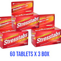 Stresstabs 600 + Iron Vitamin & Minerals High-Potency Vitamins 60 Tabs x 3 Box.