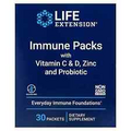 2 X Life Extension, Immune Packs With Vitamin C & D, Zinc And Probiotic, 30 Pack