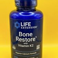 Life Extension Bone Restore + Vitamin K2 Vitamins Calcium D3 & Minerals 120 Caps