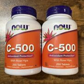 (2 Pack) NOW C-500 W/ Rose Hips (500 Tablets Total) Antioxidant Protection