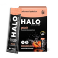 HALO Hydration - Electrolyte Drink Mix | Hydration Powder Packets | Peach Flavor– For Sports and Cycling | Easy Open Single Serving Stick | 6 Sticks