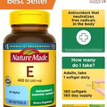 Vitamin E 400 IU Softgels - Antioxidant Support - 180 Day Supply