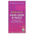 2 X Viva Naturals, Organic Hair + Skin & Nails, 120 Tablets