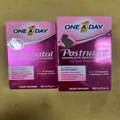 2 New One A Day Postnatal Complete Multivitamin - 1 30 & 1 60 Softgels READ DESC
