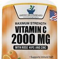 Vitamina C 2000mg con zinc 40mg y extracto de escaramujo, Rose Hip