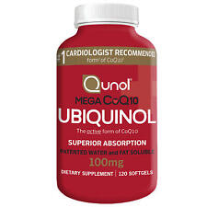 QUNOL Mega CoQ10 Uniquinol 100 mg Heart+Vascular Health Antioxidant 120 Softgels