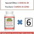 180 C MSM Joint Formula MSM, Glucosamine, Chondroitin Sulfates - Natural Factors