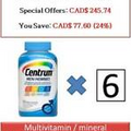 250 T MultiVitamin / Mineral supplement for men - Centrum