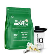 Pure-Product Australia- Vegan Pea and Rice Protein Isolate Powder, (Vanilla) 4.4 lbs with Glass Shaker-Non-GMO-Gluten Free