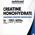 Nutricost Creatine Monohydrate Micronized Powder 500G, 5000Mg per Serv (5G) - Mi