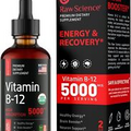 Vitamin B12 Liquid Drops Sublingual 5000mcg, Methyl & Methylcobalamin Supplem...