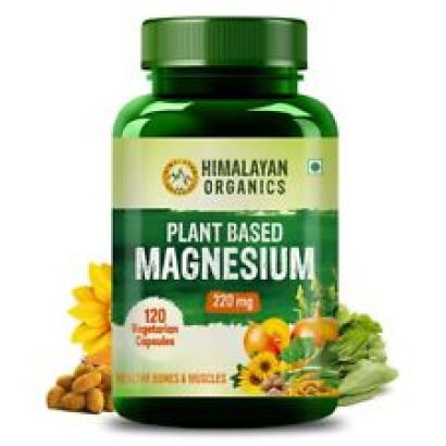 Plant Based Magnesium Supplement 220mg With Turmeric 120 Veg Capsules