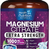 Magnesium Citrate Capsules 1000mg Per Serving - Highest Potency Capsules 60 Caps