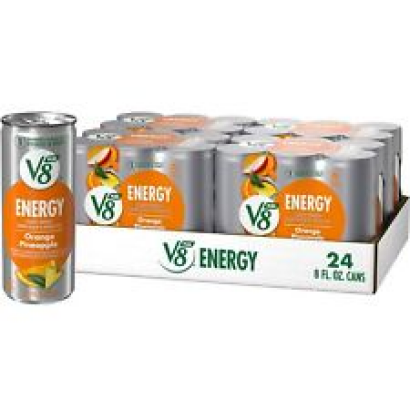 V8 +ENERGY Orange Pineapple Energy Drink, 8 Fl Oz (Pack of 24)