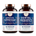 WINDSOR BOTANICALS Appetite Suppressant for Weight Loss and Dental Probiotics for Bad Breath Bundle