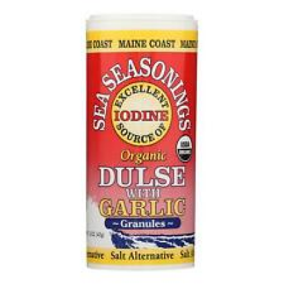 Maine Coast Organic Sea Seasonings - Dulse Granules with Garlic - 1.5 oz Shak...