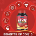 CoQ10 200mg Powerful Antioxidant Supplement Heart Brain Health 120ct Exp.03/2026
