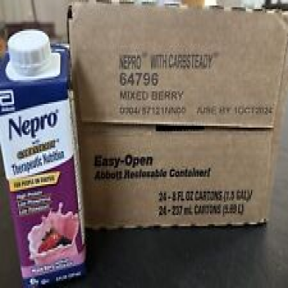 Nepro Nutrional Protein Drink Mixed Berry Flavor  12 Count  Expire October 2024