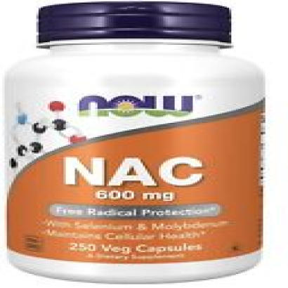 NOW Foods NAC N-Acetyl Cysteine 600mg 250 Capsules Free Radical Protect Selenium