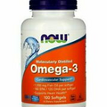 Omega-3 100 Softgels Now Foods Molecularly Distilled 1,000 mg Fish Oil Per pill