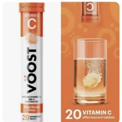 Voost Vitamin C Effervescent Vitamin Drink Tablet, Blood Orange Flavor, 20 ct