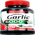 Odorless Pure Garlic 6000 Mg per Serving Maximum Strength 200 Soft Gels Promotes