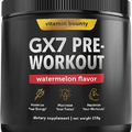 Vitamin Bounty Gx7 Sugar Free Pre Workout Powder, Watermelon - Keto, Energy Supplement with Beta-Alanine, Caffeine, Preworkout for Women and Men, 0g Net Carbs, Non-GMO - 20 Servings