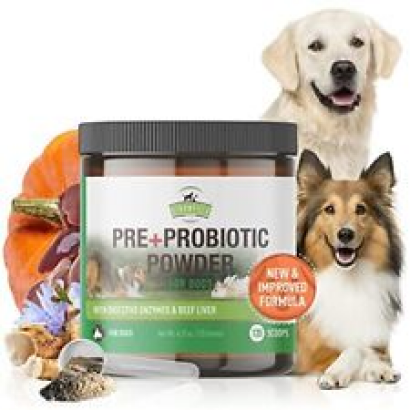 Strawfield Pets Pre + Probiotic Powder for Dogs with Digestive Enzymes Dog...