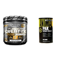 Creatine Monohydrate Powder MuscleTech Platinum Pure Micronized Muscle Recovery & Animal Pak - Convenient All-in-One Vitamin & Supplement Pack - Zinc, Vitamins C, B, D, Amino
